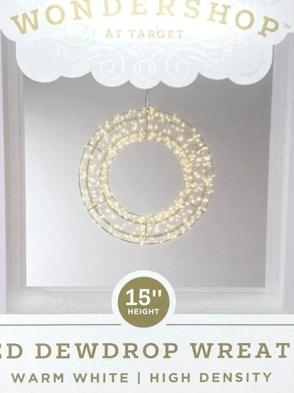 Target Christmas Hanging Wreath Twinkling Dewdrop Lights Warm White Wondershop™